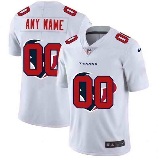 Men Women Youth Toddler Houston Texans Custom White Men Nike Team Logo Dual Overlap Limited NFL Jersey